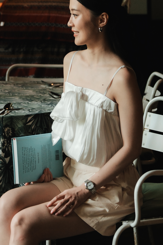 Aria Bow-Front Cami Top in White