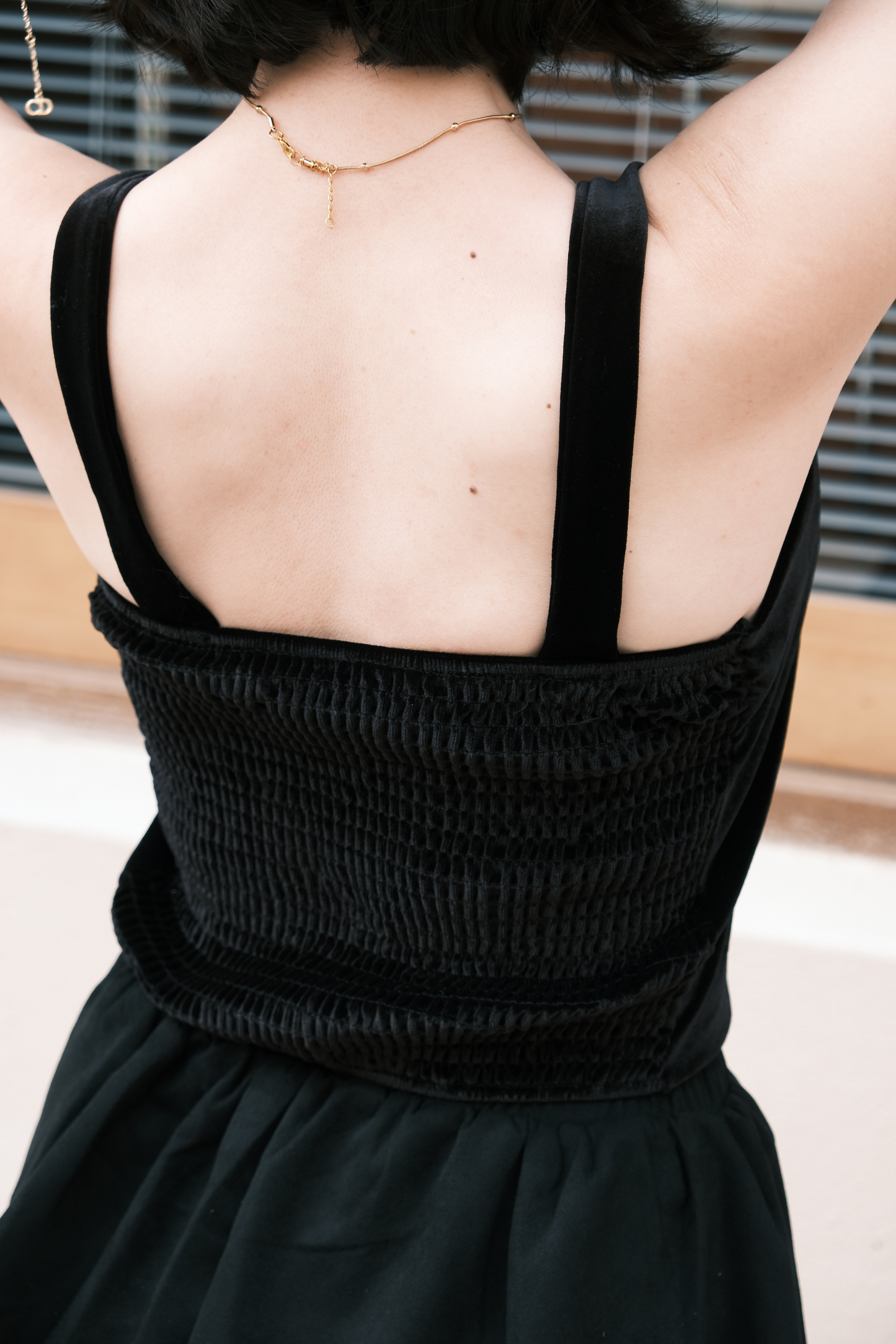 Noir Draped Tube Top