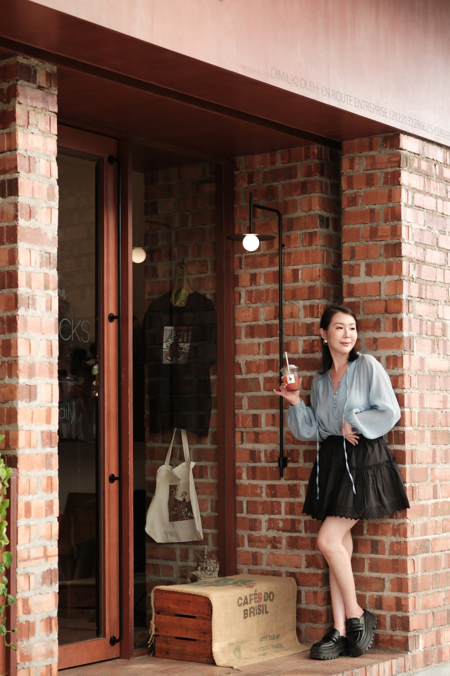 Clémence Soft Gather Blouse in Blue
