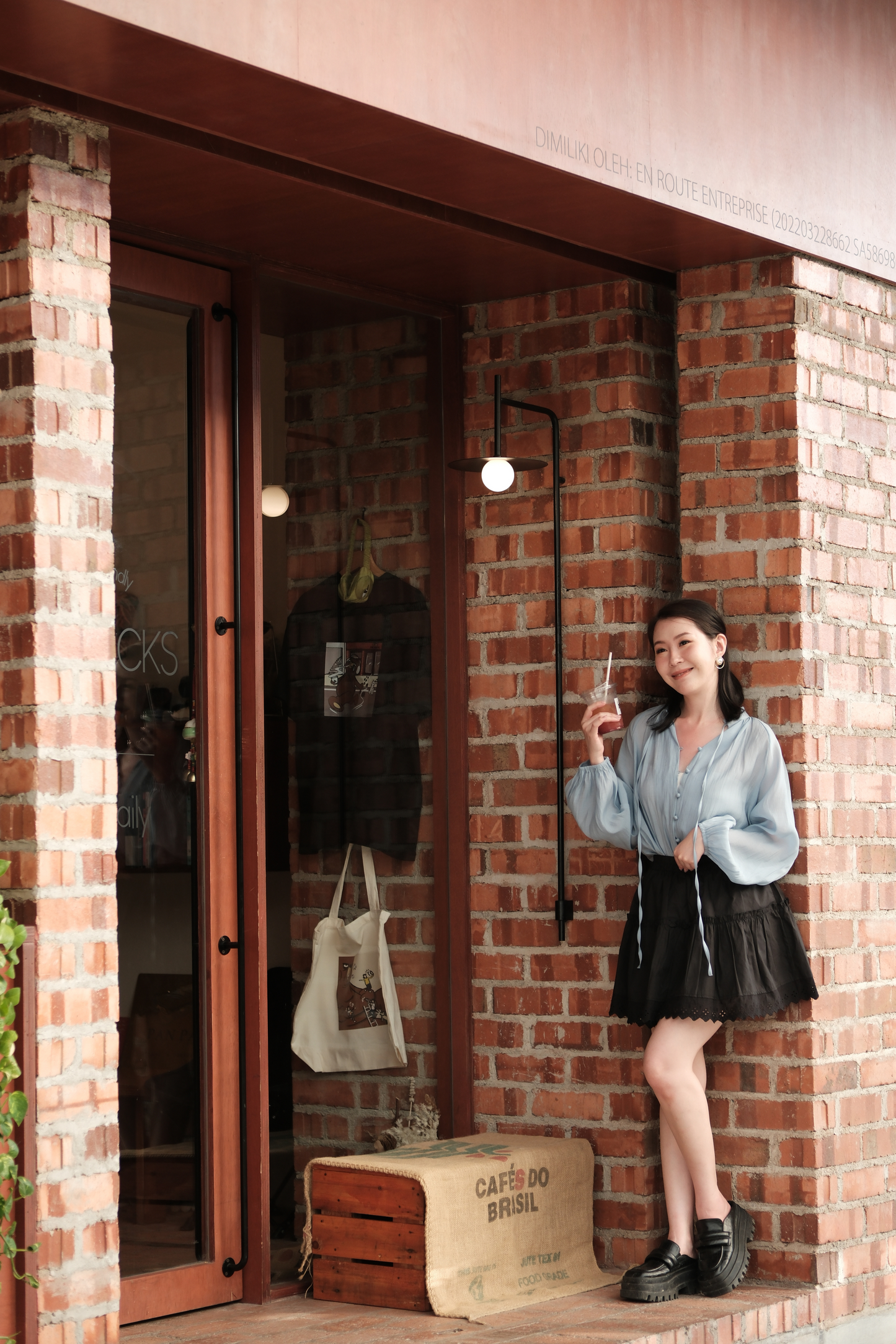 Clémence Soft Gather Blouse in Blue