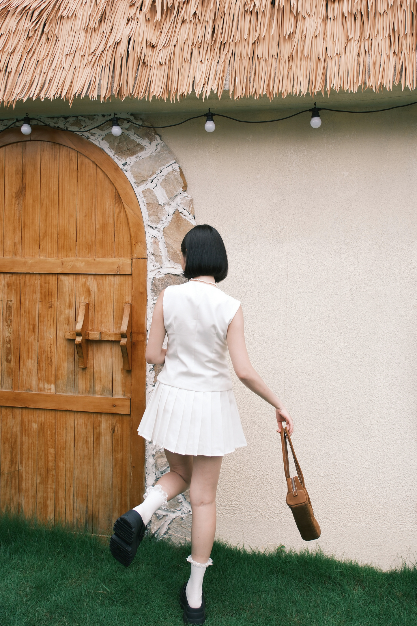 Arielle Sculpted Pleats Twinset in White