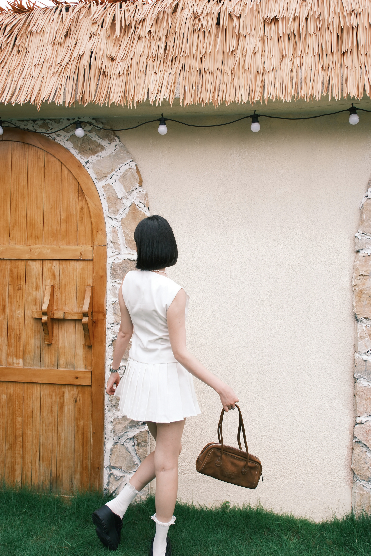 Arielle Sculpted Pleats Twinset in White