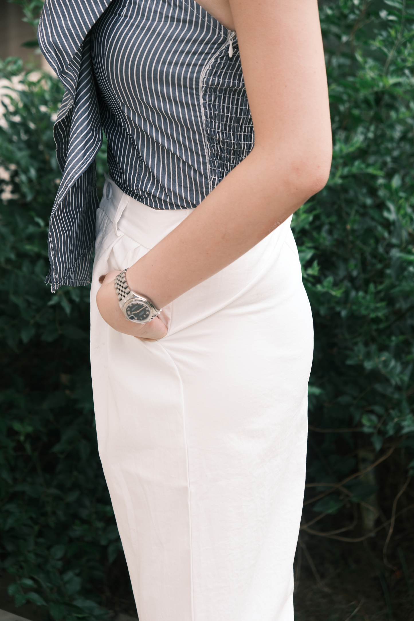 Élise Striped Bustier & Fluid Wide-Leg Trousers Set