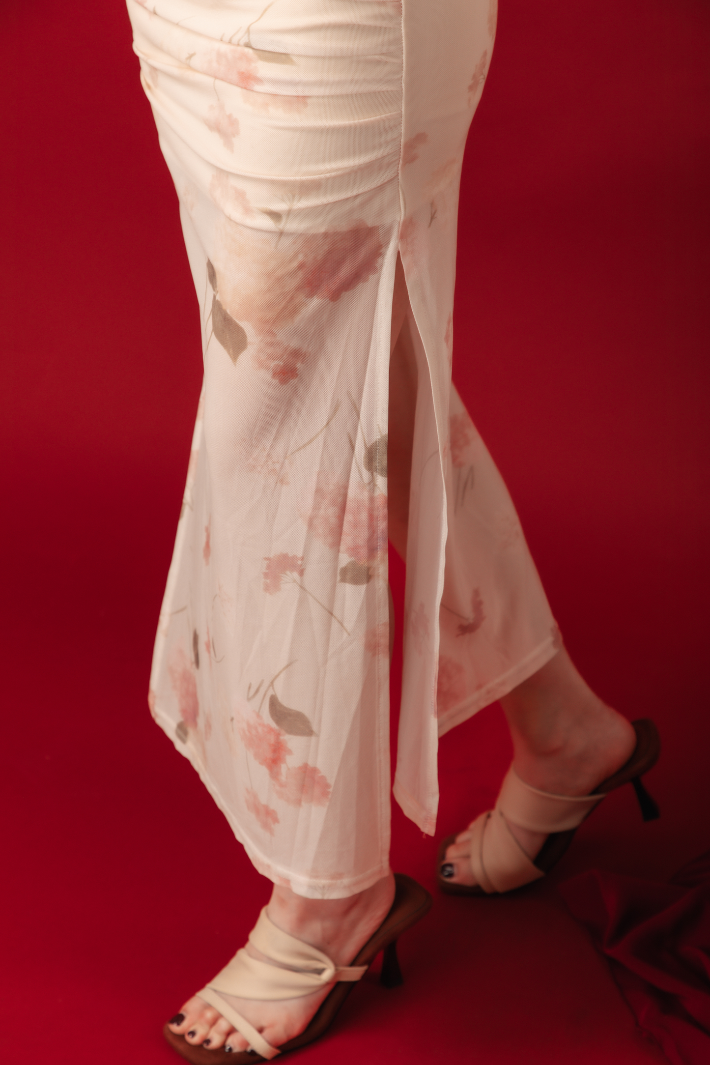 Liana Petal Mesh Cheongsam Dress (In-Stock)