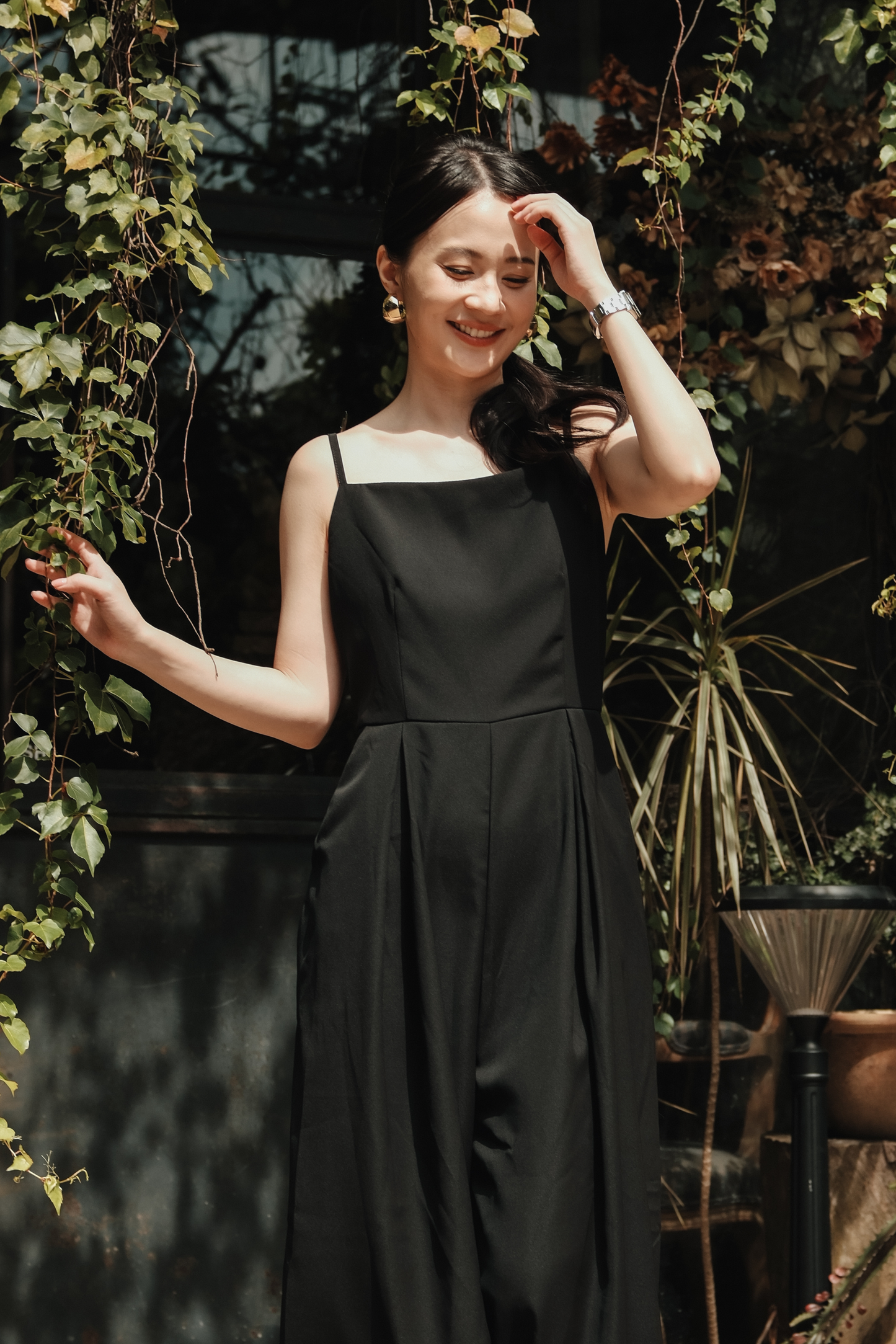 Chloé Back-Strap Wide-Leg Jumpsuit in Black