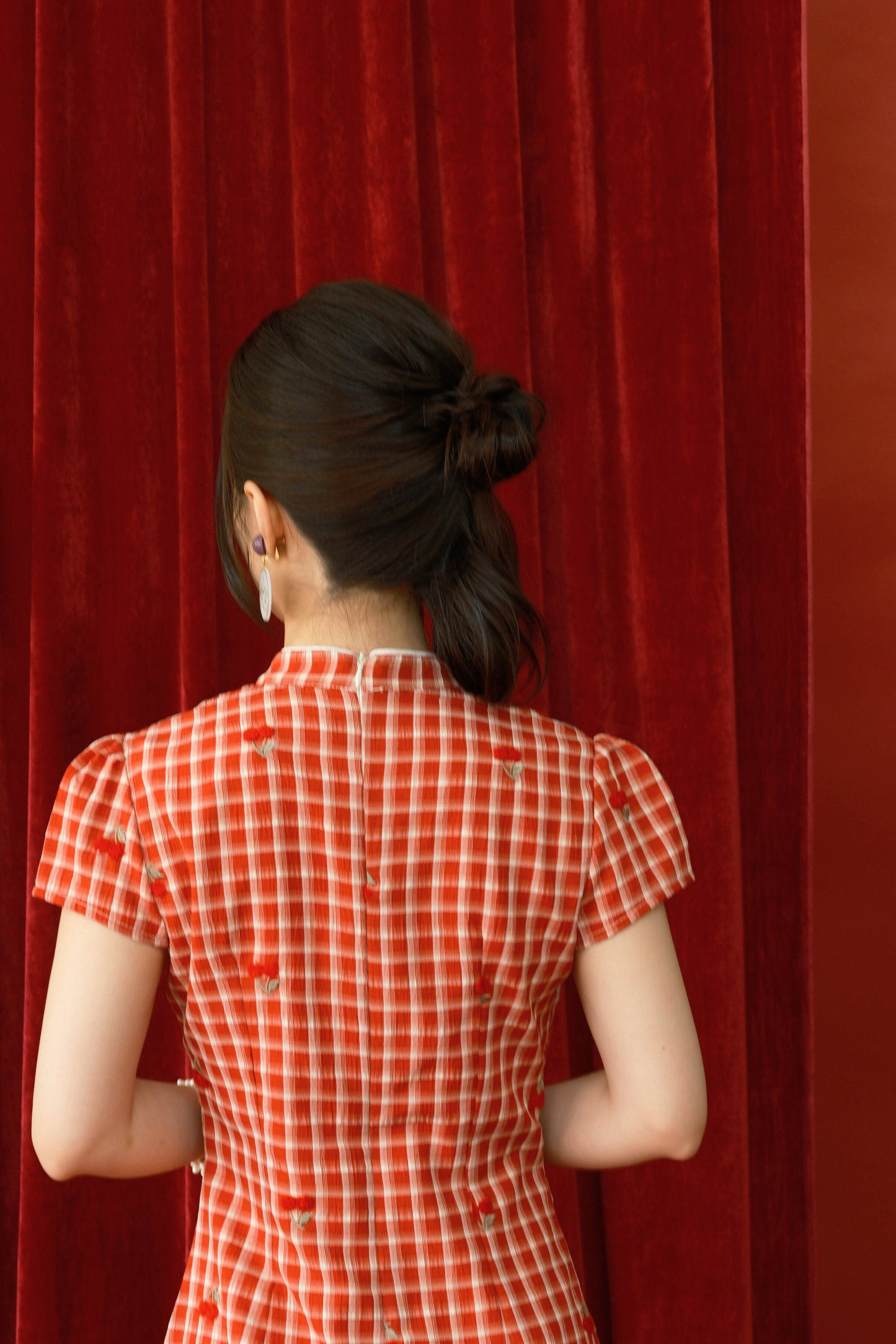 Cherry Plaid Mini Dress (In-Stock)