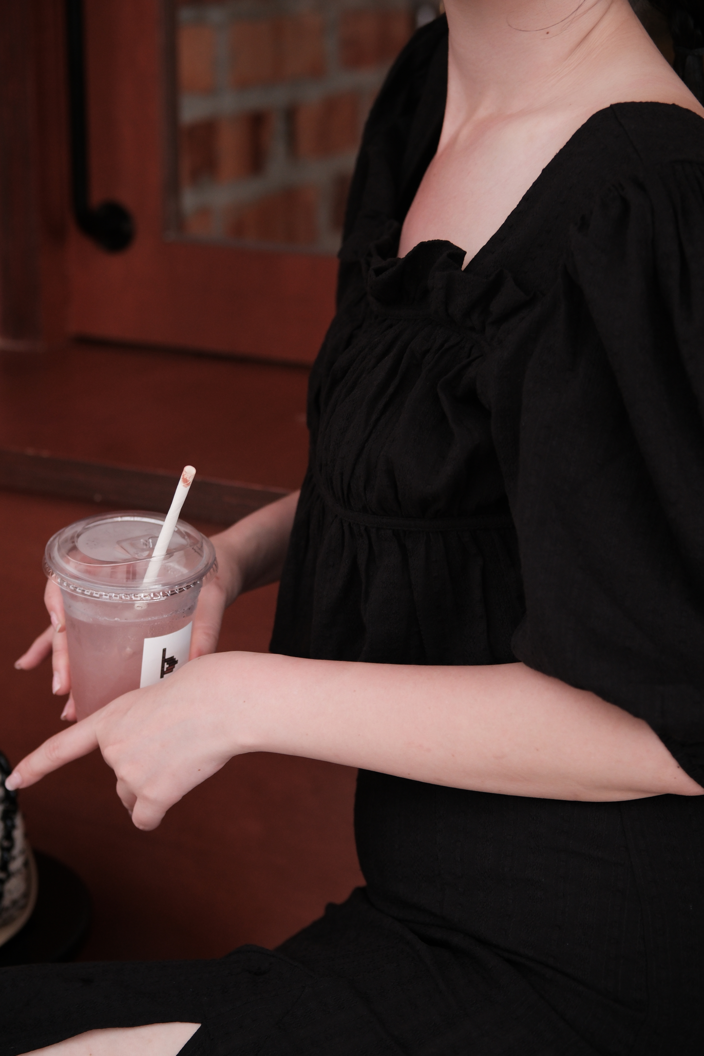 Camille Puff Sleeve Twinset in Black