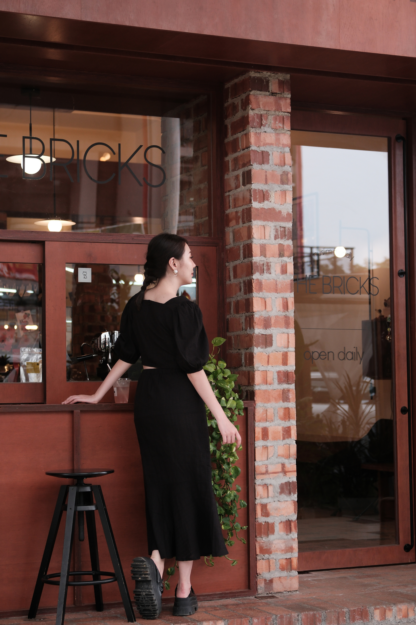 Camille Puff Sleeve Twinset in Black