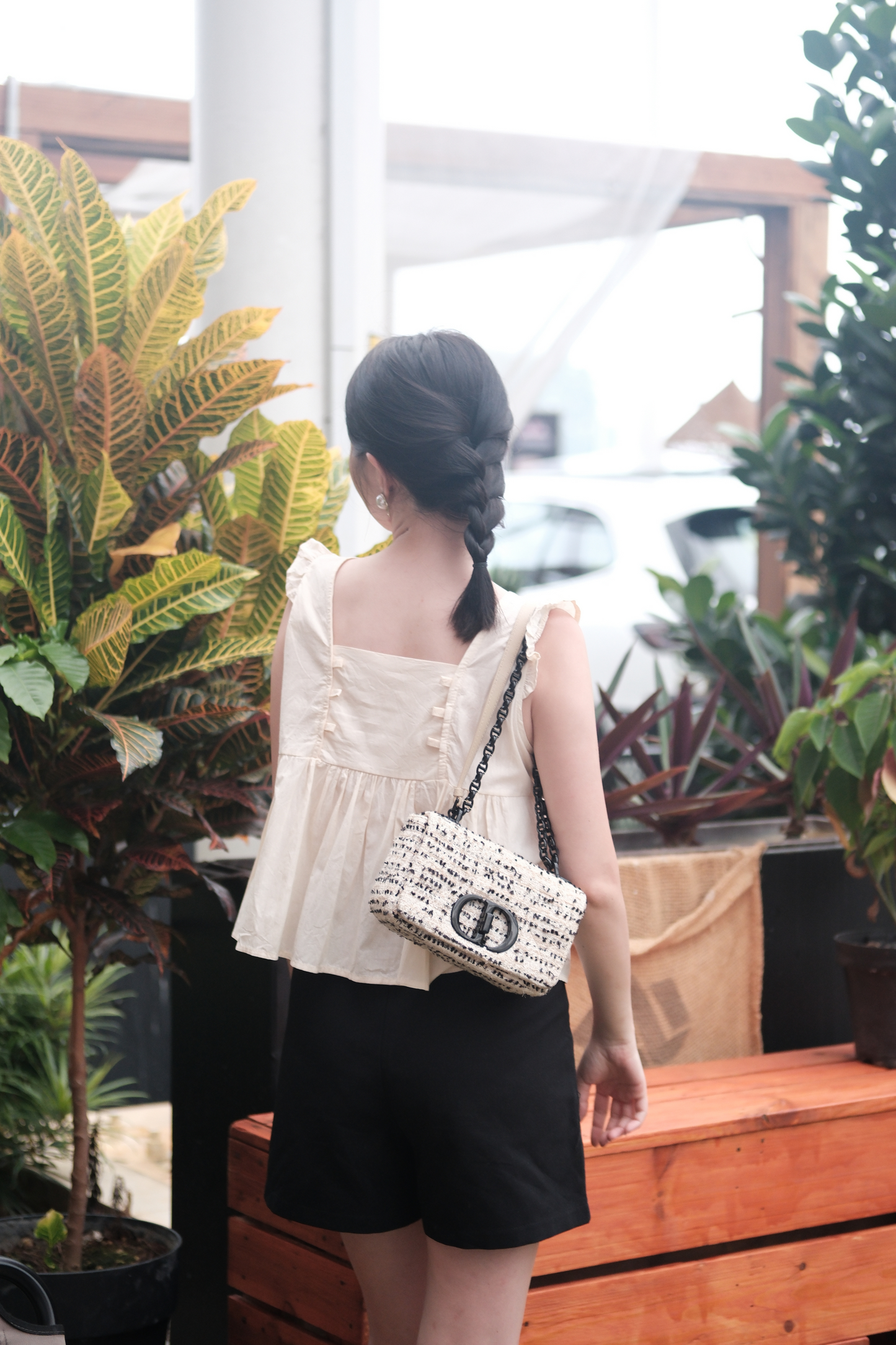 Léa Ribbon-Back Vest in Beige