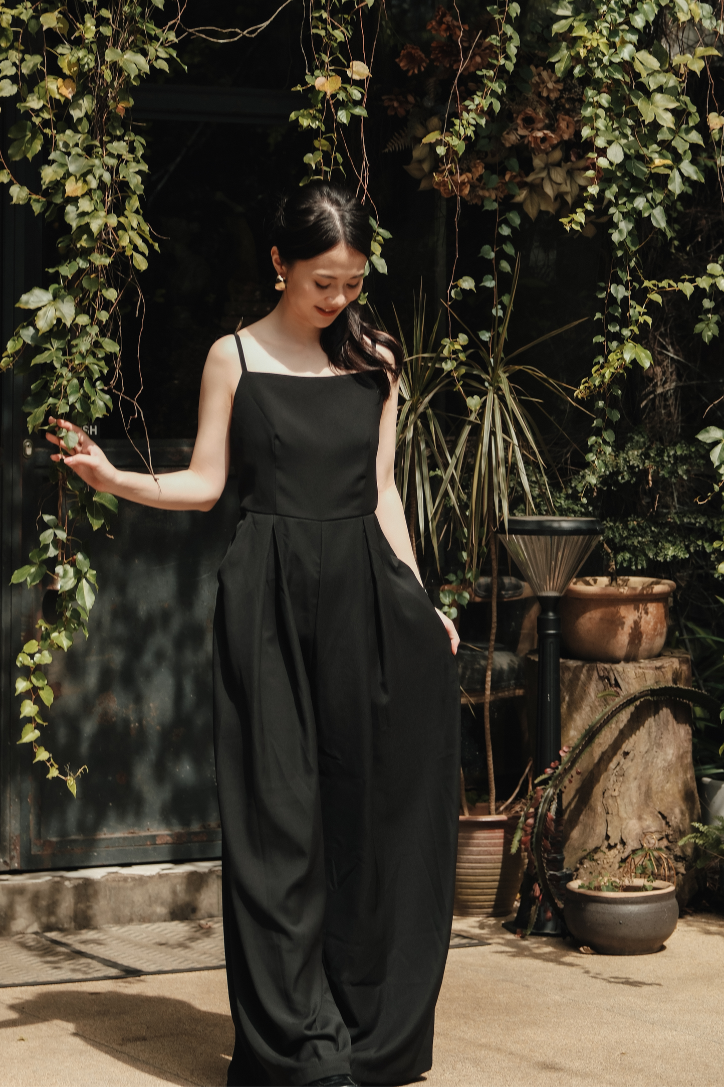Chloé Back-Strap Wide-Leg Jumpsuit in Black