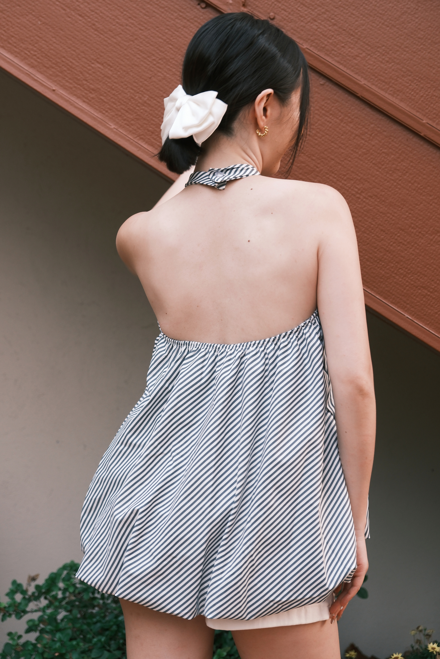 Elara Stripe Halter Swing Top