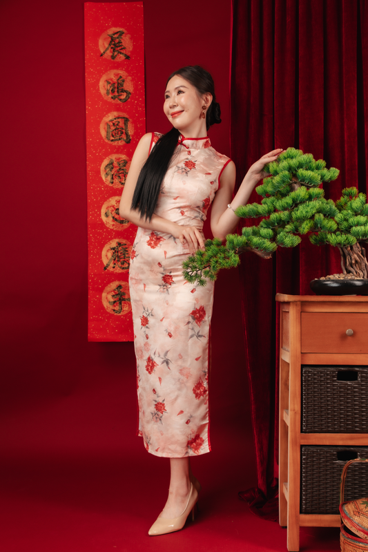 Lucienne Vintage Floral Cheongsam Dress