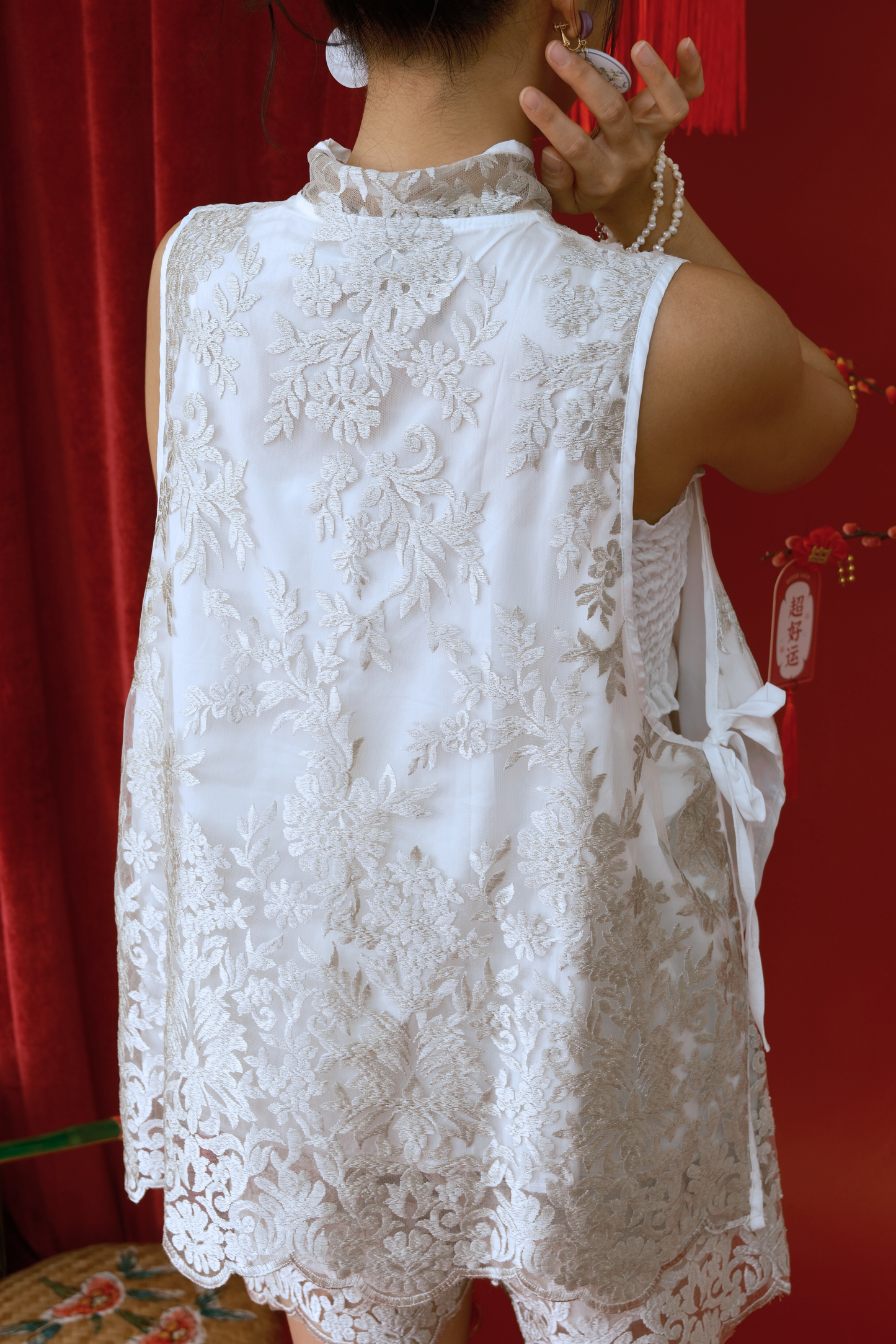 Lumière Bloom Lace Cheongsam Set (In-Stock)