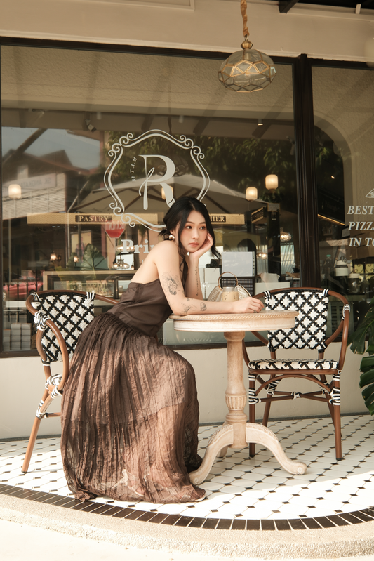 Amélie Mocha Halter Dress