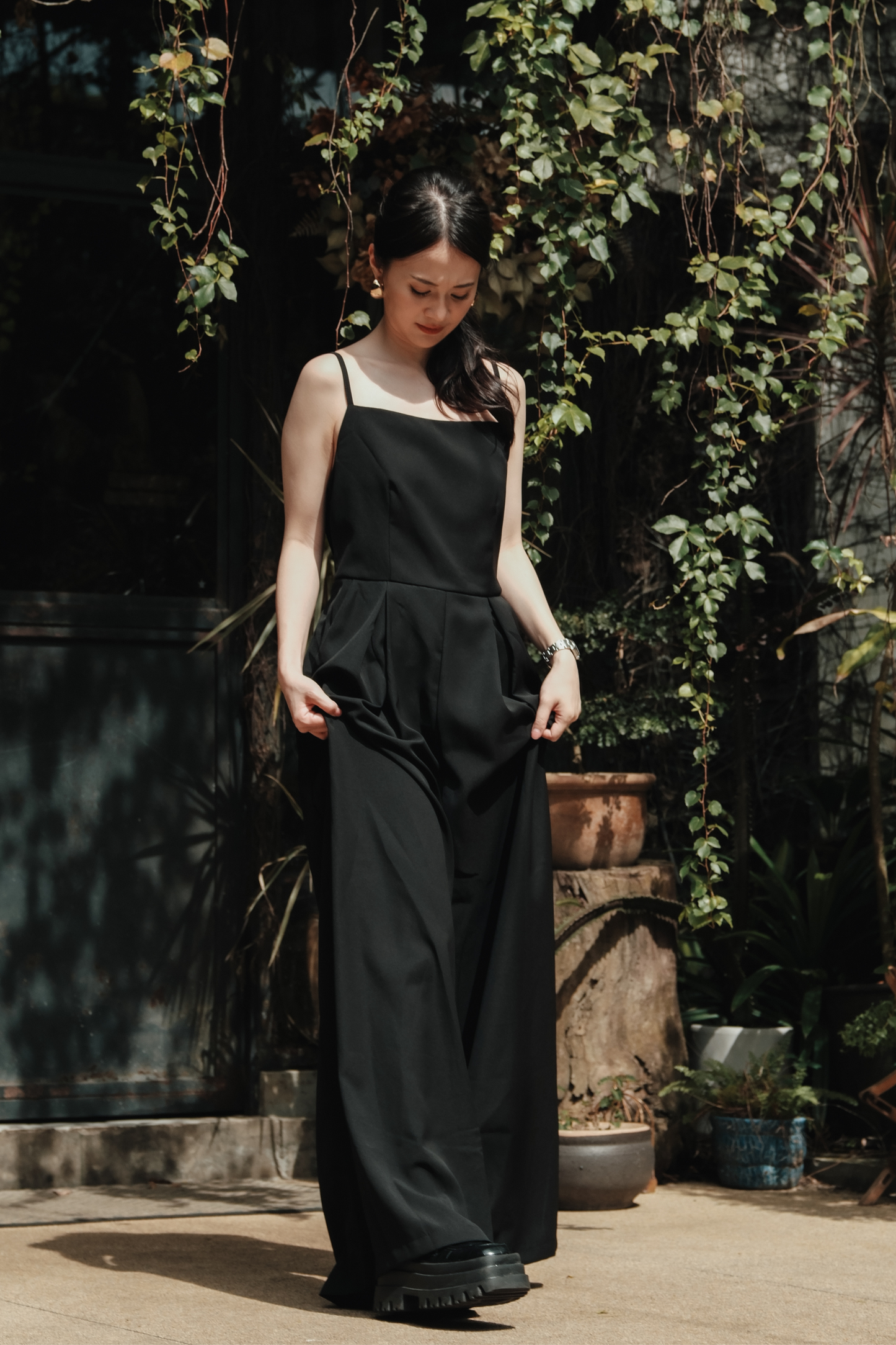 Chloé Back-Strap Wide-Leg Jumpsuit in Black