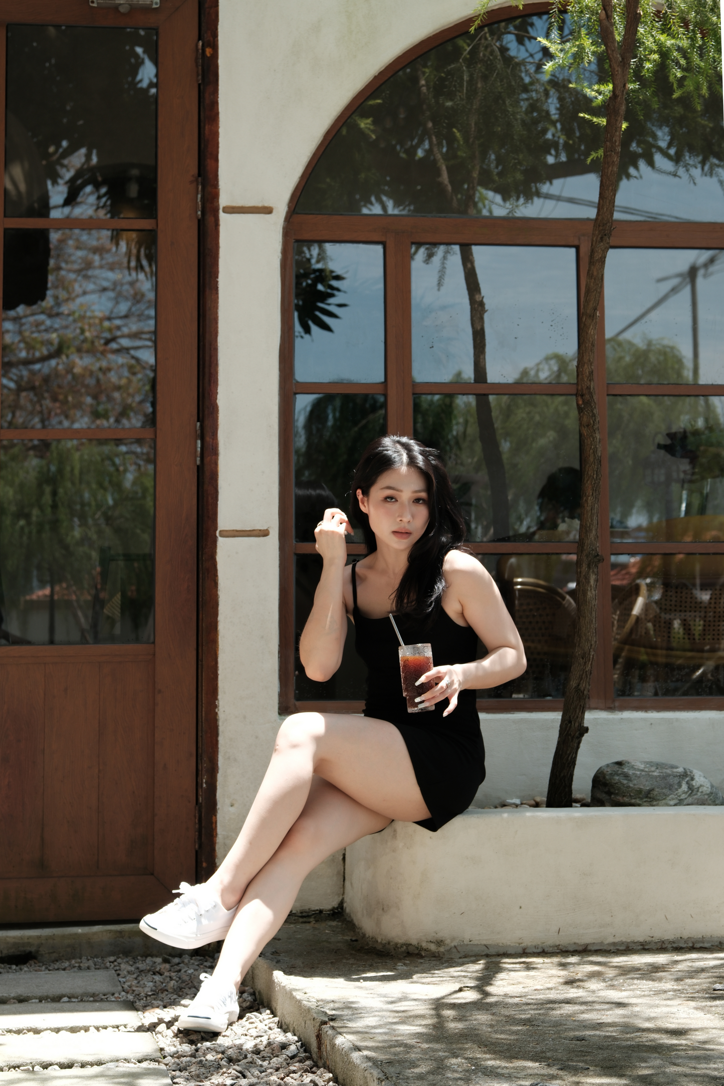 Aria Tailored Mini Dress in Black
