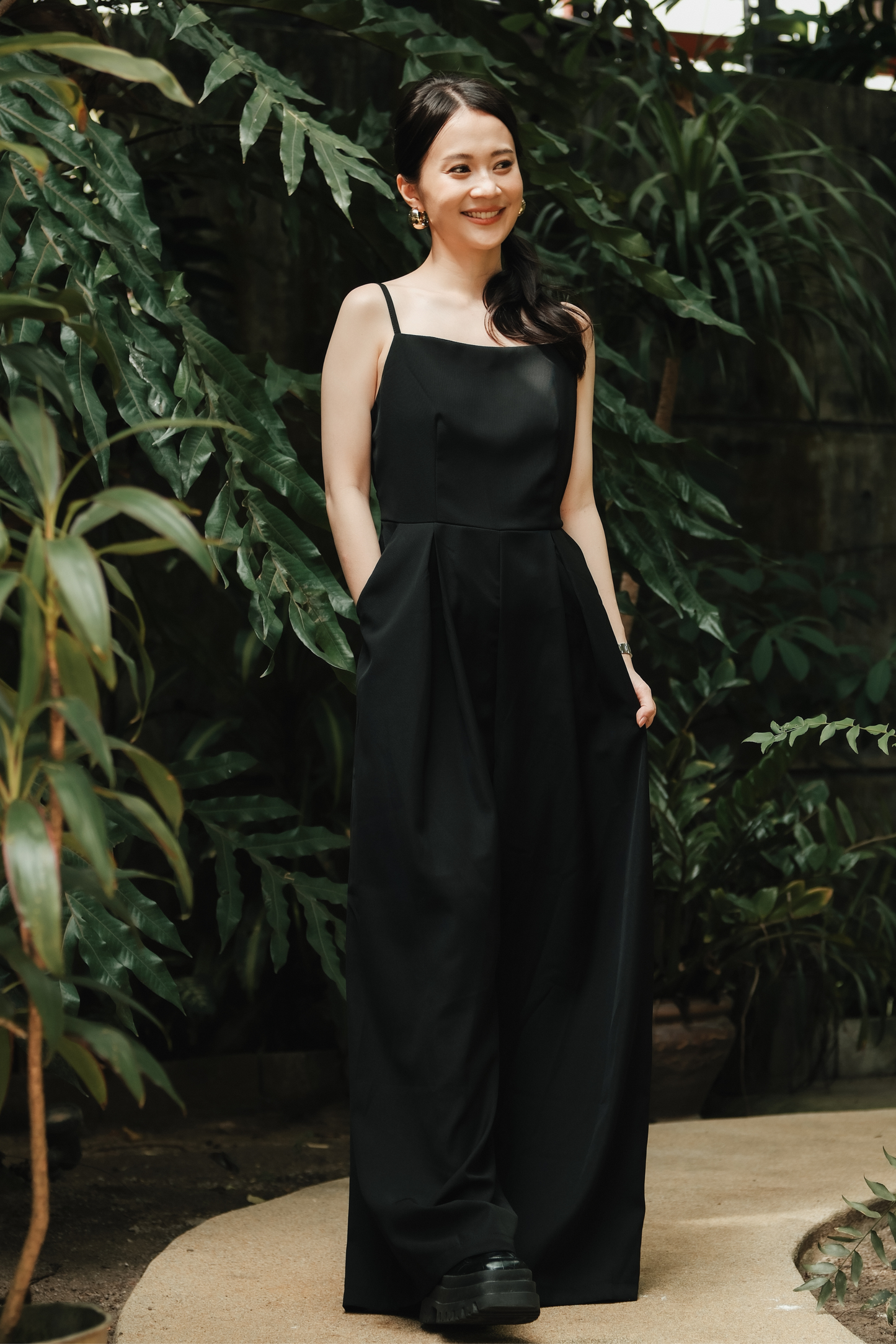 Chloé Back-Strap Wide-Leg Jumpsuit in Black