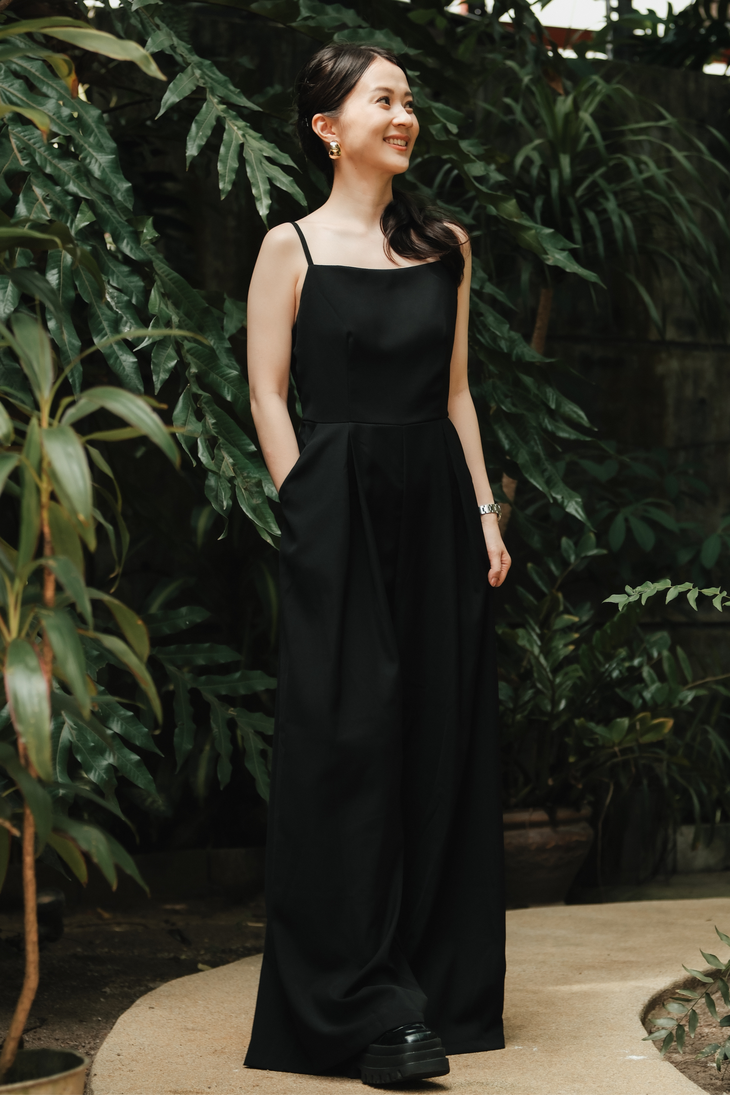 Chloé Back-Strap Wide-Leg Jumpsuit in Black