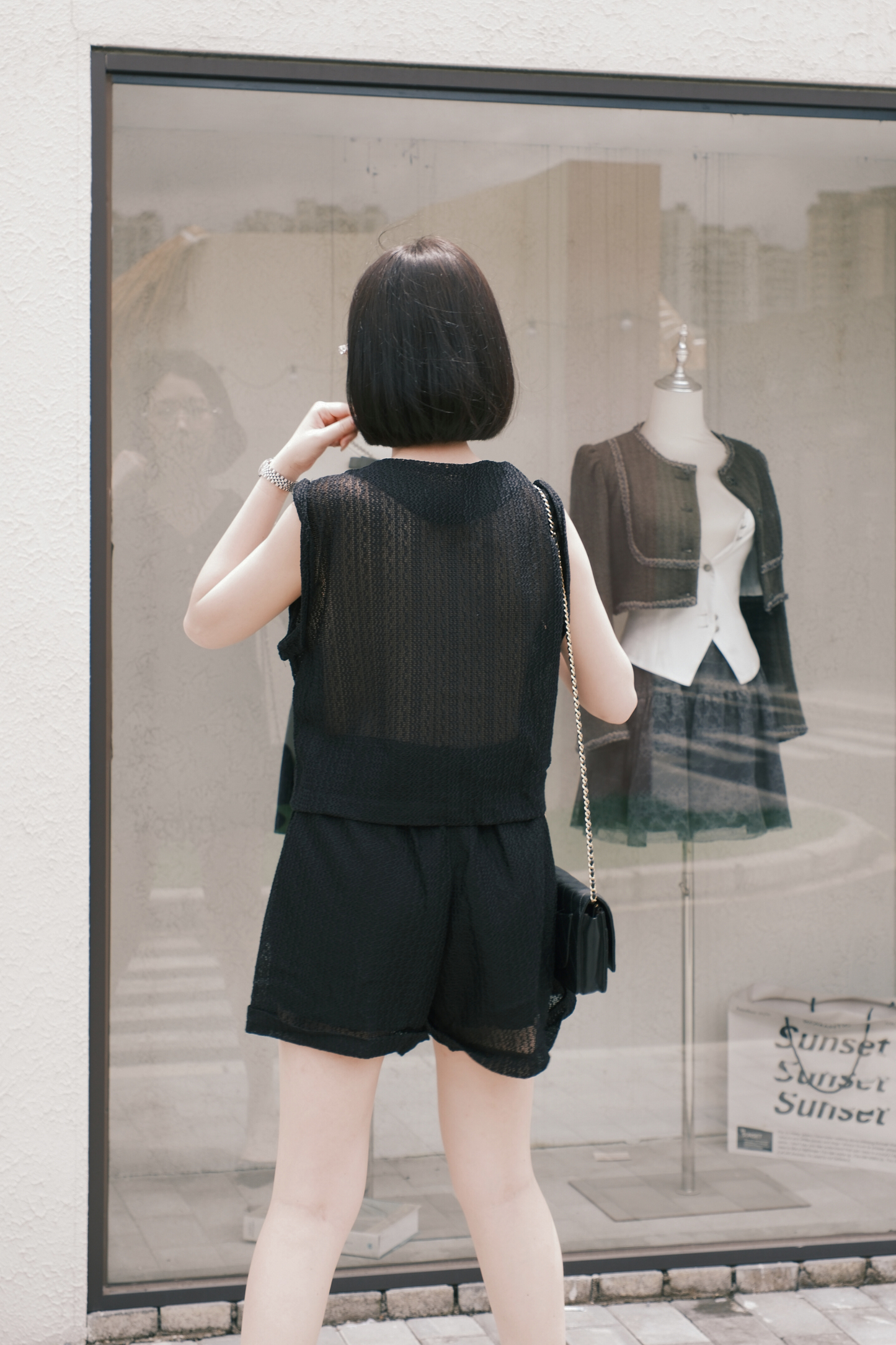 Noa Crochet Twinset in Black