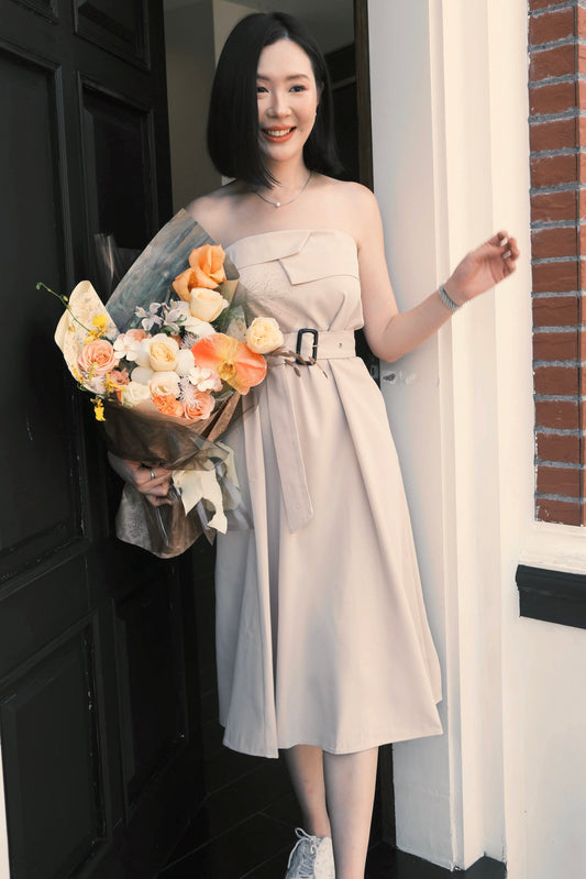Élise Belted Tube Dress Set
