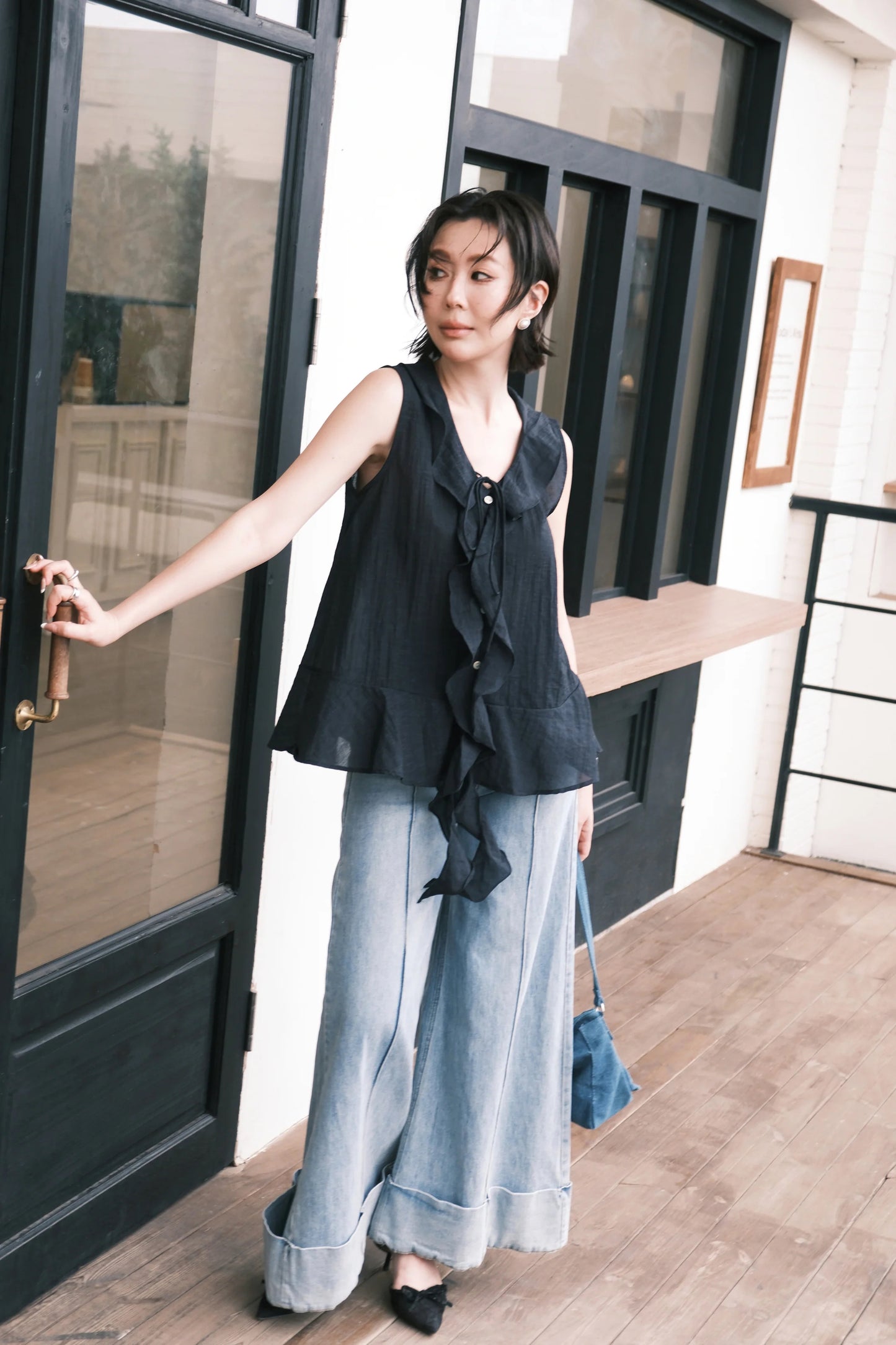 Amélie Denim Palazzo Pants