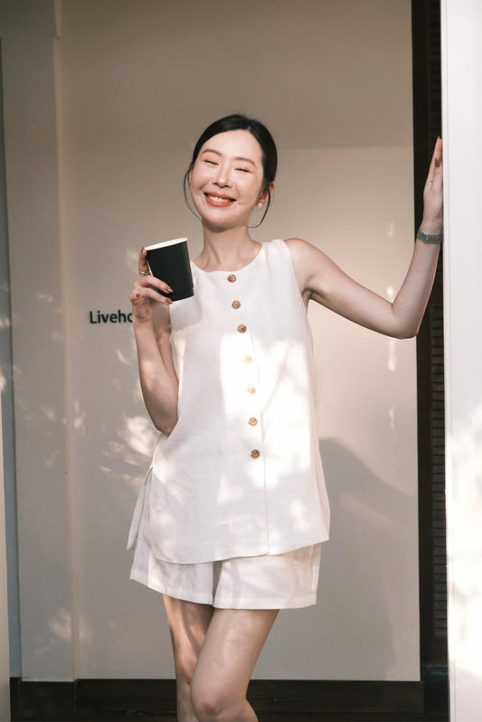 Amélie Linen Vest/ Shorts