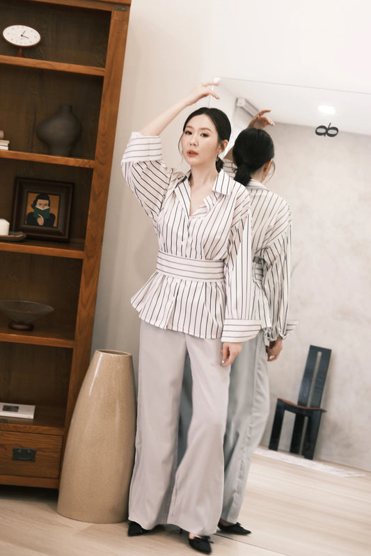 Amélie Tailored Stripe Two-Piece Set