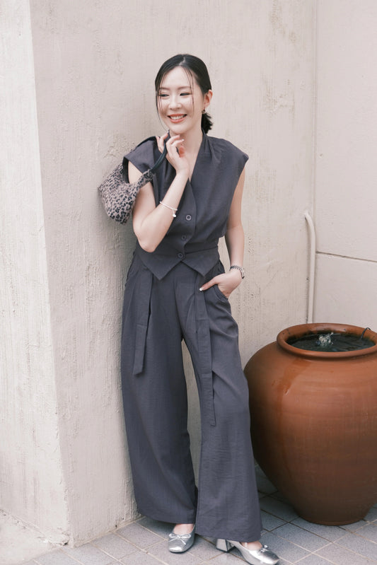 Valérie Tailored Vest/ Wide-Leg Pants