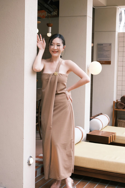 Seraphine Draped One-Shoulder Dress