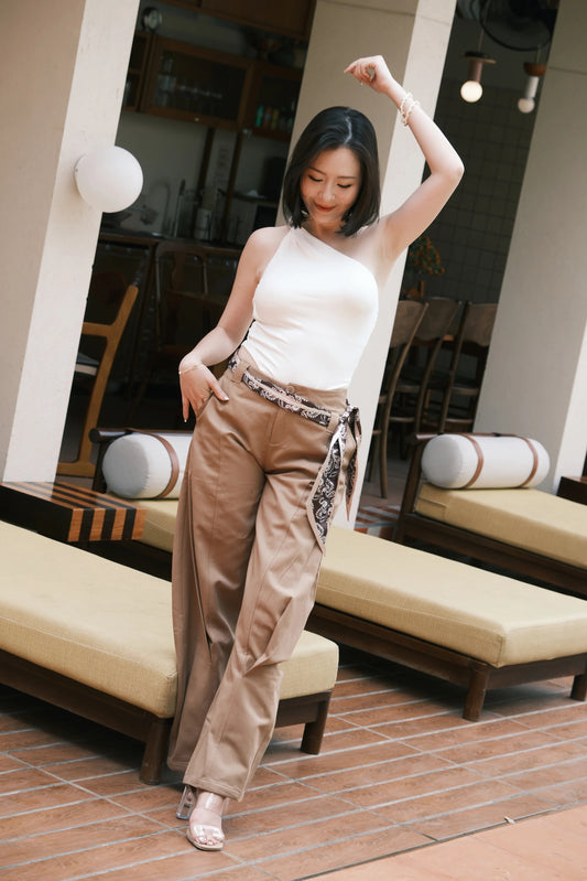 Luna One-Shoulder Sculpt Top in White