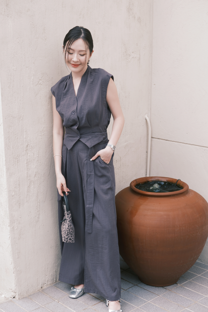 Valérie Tailored Vest/ Wide-Leg Pants