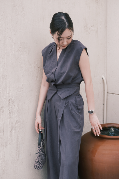 Valérie Tailored Vest/ Wide-Leg Pants