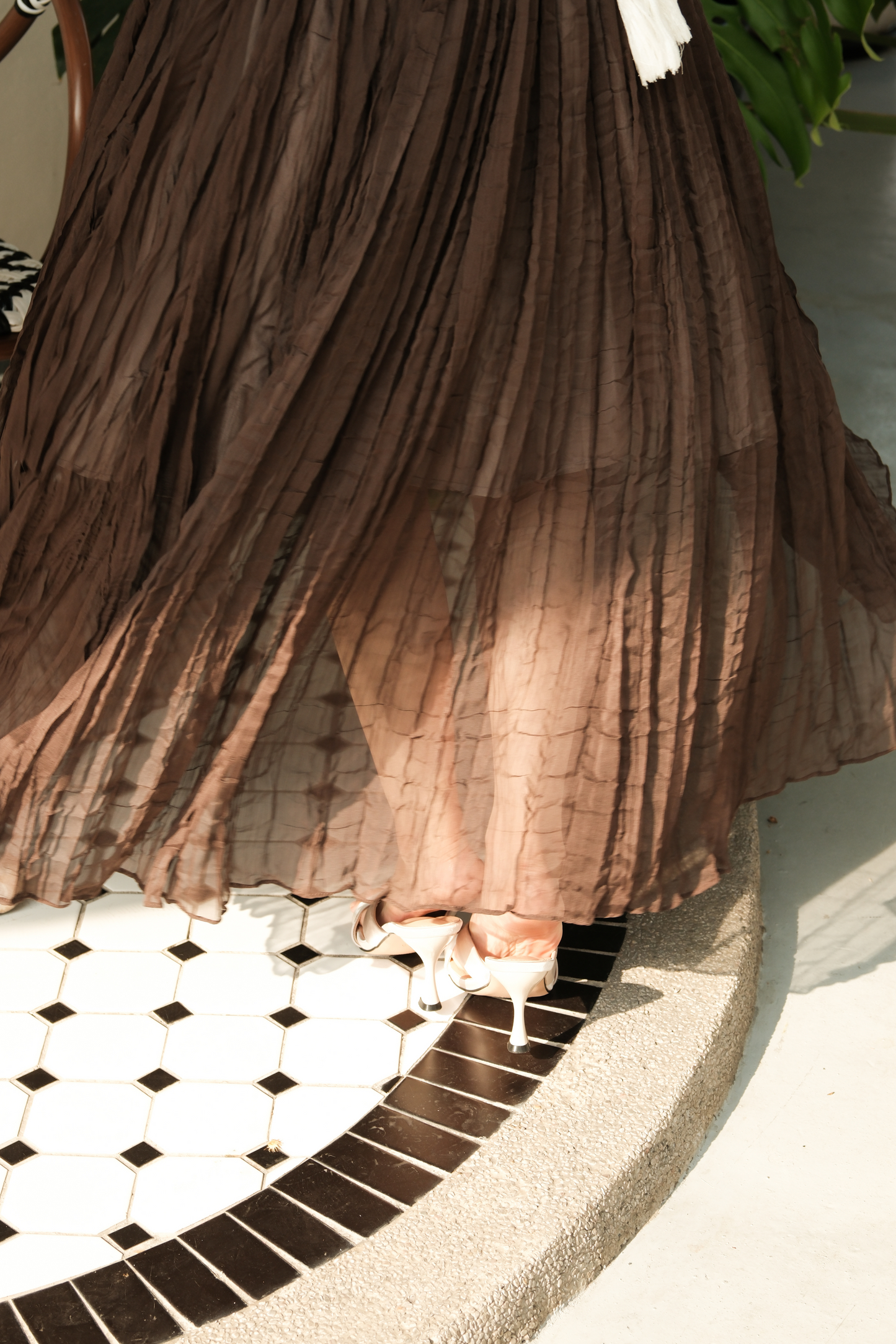 Amélie Mocha Halter Dress