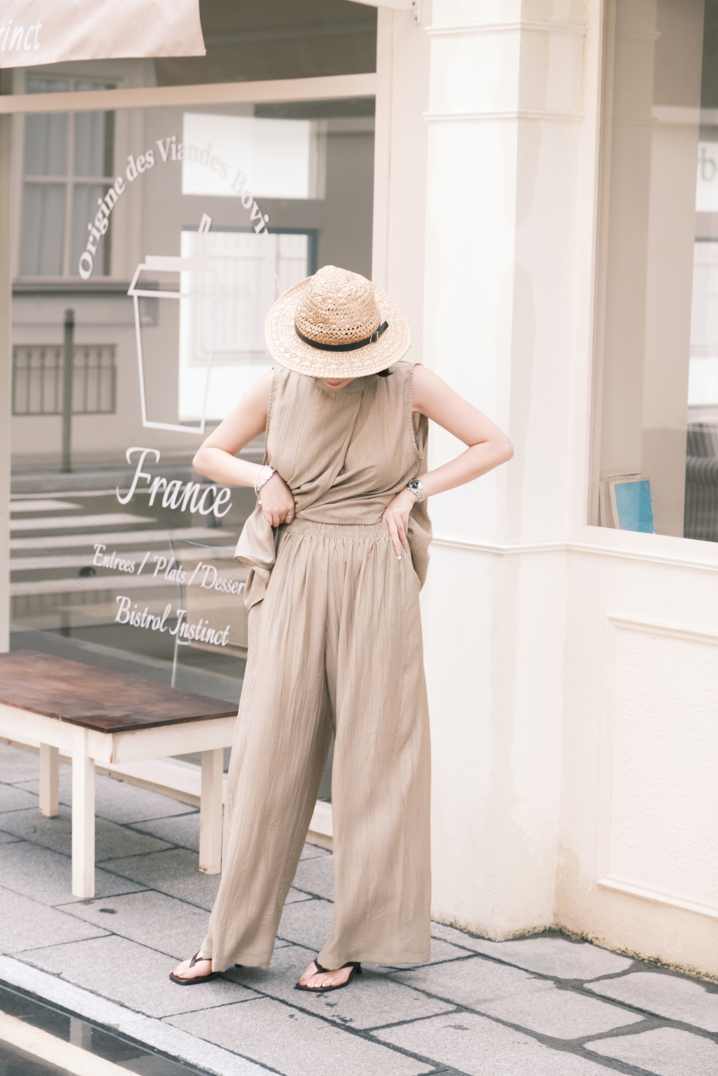 Noéline Relaxed Co-Ord Set in Khaki