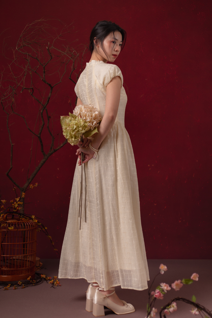 Élodie Grace Cheongsam Dress in Champagne