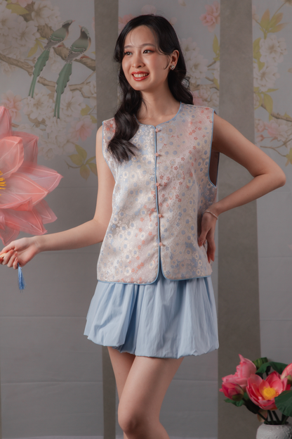 Cloudy Puff Bubble Shorts in Blue