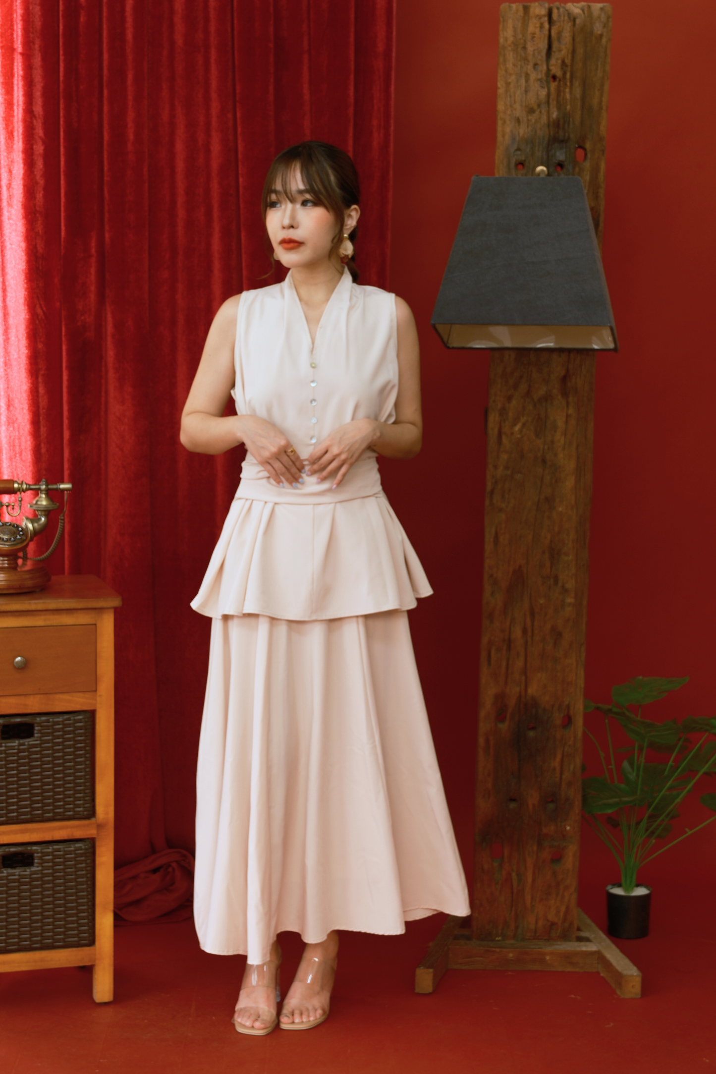 Serene Drape Halter Two-Piece Set (In-Stock)