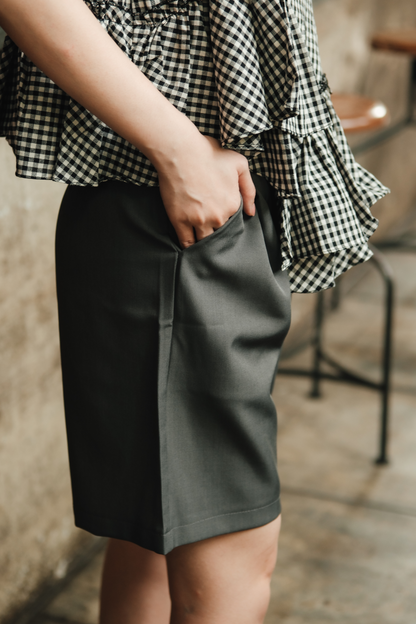 Giselle Gingham Ruffle Peplum Top