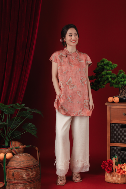 Luna Lace-Hem Embroidered Wide-Leg Pants (In-Stock)