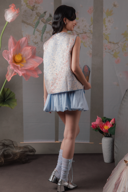 Cloudy Puff Bubble Shorts in Blue