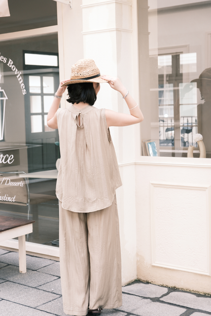 Noéline Relaxed Co-Ord Set in Khaki