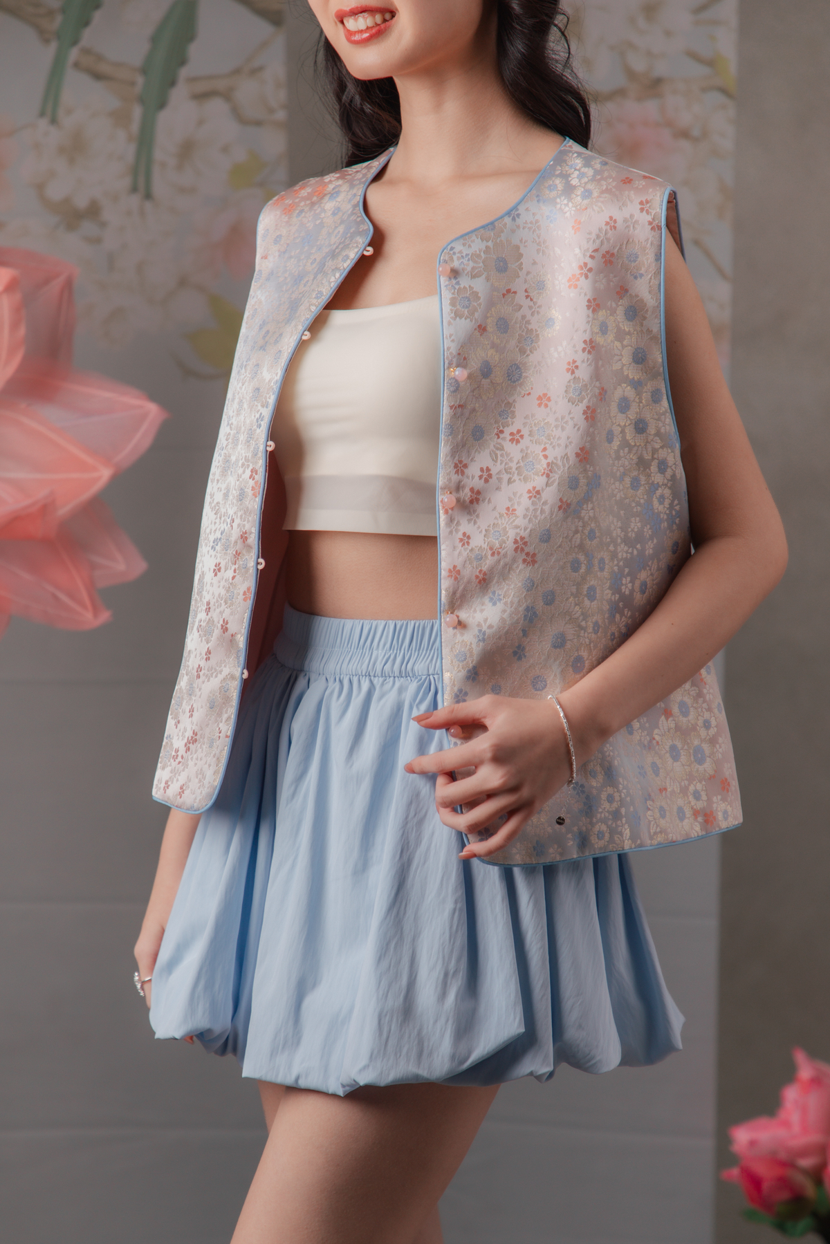 Cloudy Puff Bubble Shorts in Blue