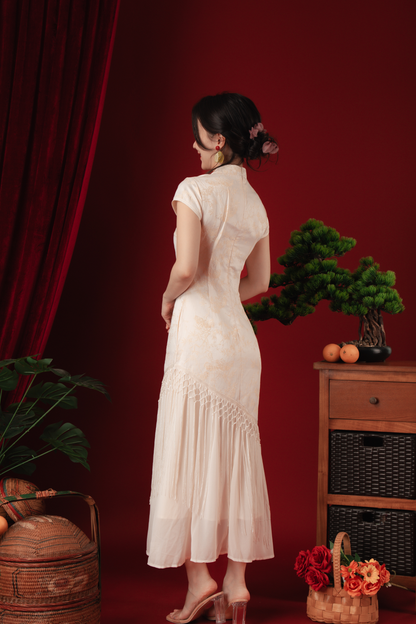 Maeva Layered Fringe Cheongsam Dress (In-Stock)