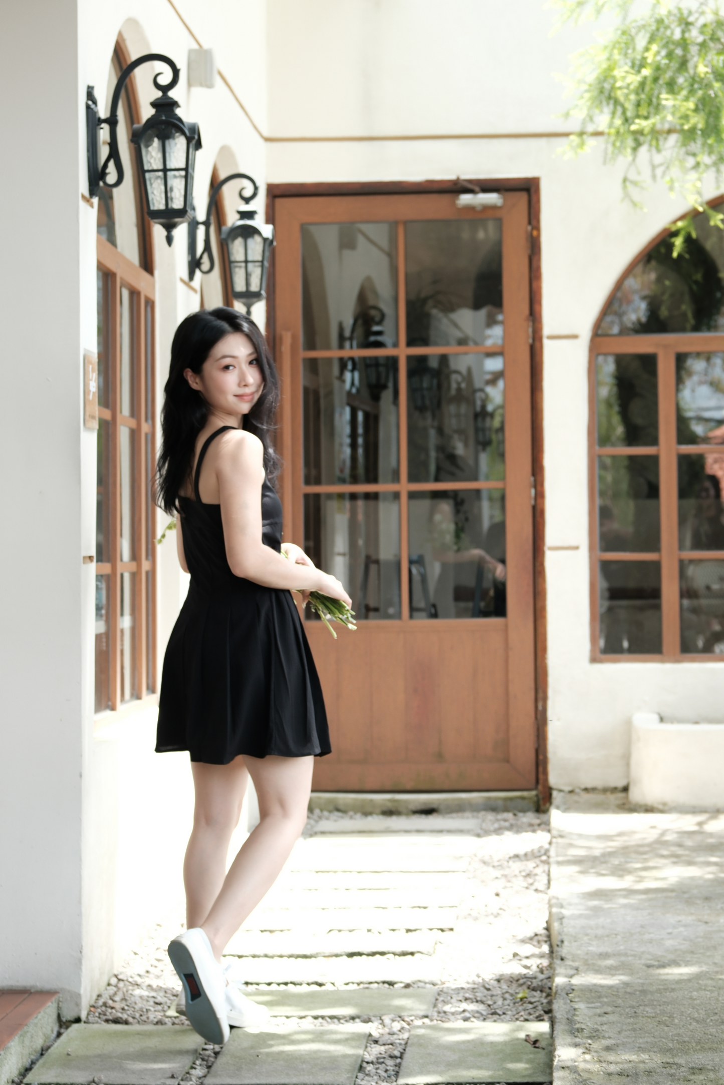 Vivienne Pleated Corset Mini Dress in Black