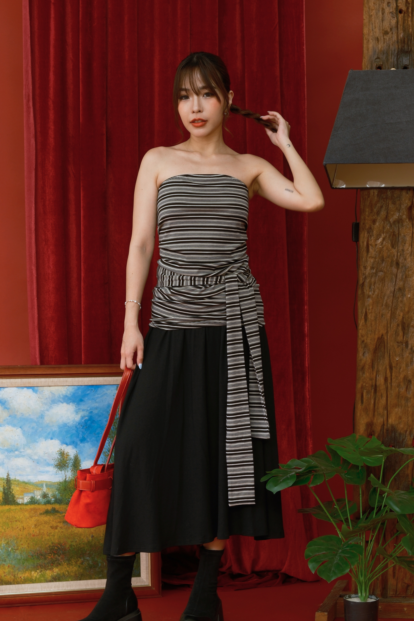 Élan Stripe Wrap Midi Set