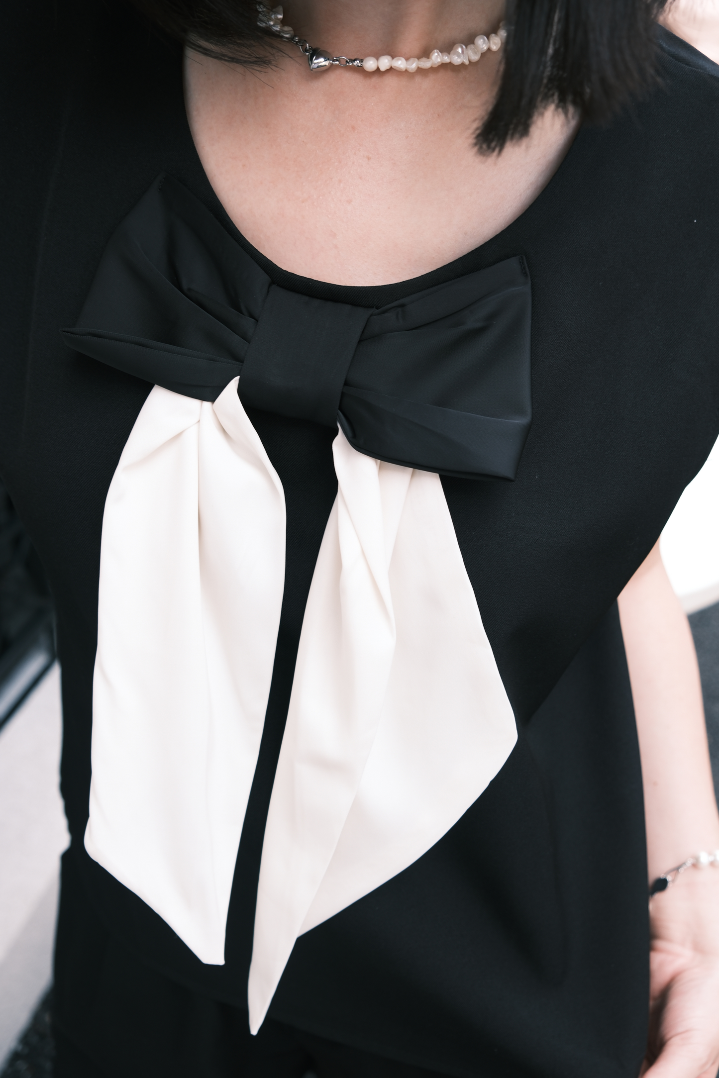 Monroe Satin Bow-Tie Top & Tailored Shorts Set