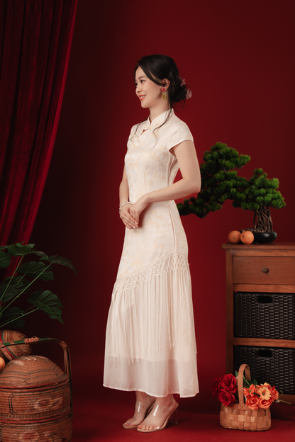 Maeva Layered Fringe Cheongsam Dress (In-Stock)