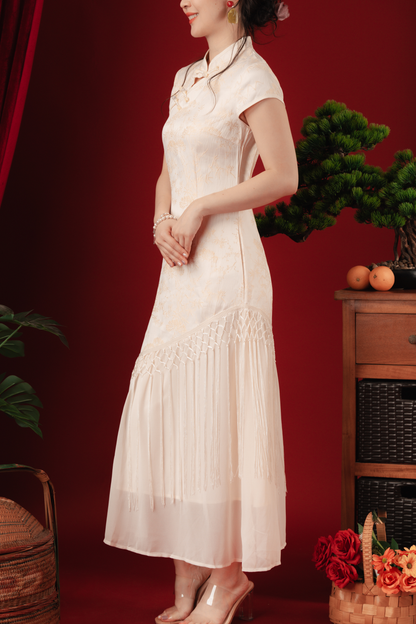 Maeva Layered Fringe Cheongsam Dress (In-Stock)