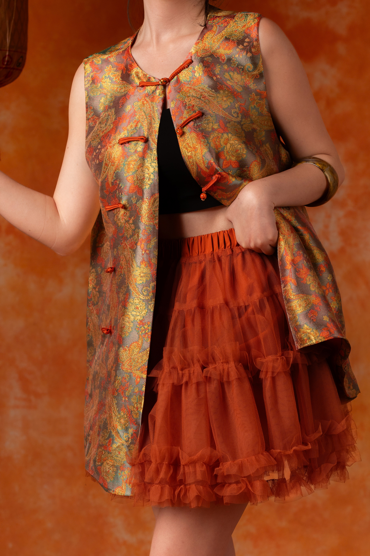 Clementine Frill Skirt in Orange