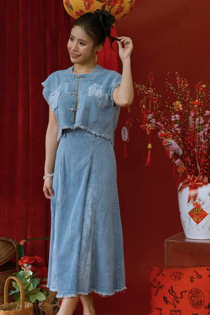 Marais Washed Denim Two-Piece Set